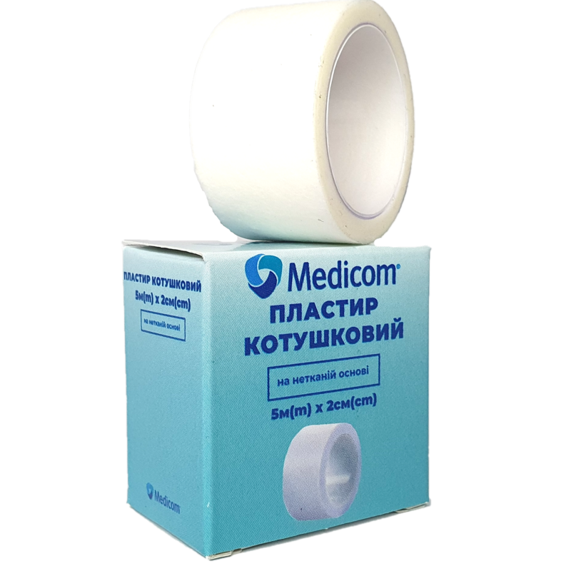 Пластир медичний котушковий MEDICOM® на нетканій основі, 5м*2см